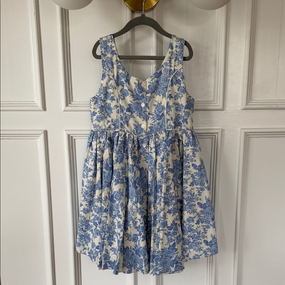 Blue Floral Tank Dress for Girls by Lacey Lane Size 9